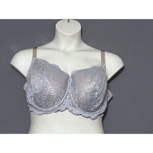 Third Love Lace Balconette Bra 44C Blue-Gray Lace  Underwired Lightly Lined